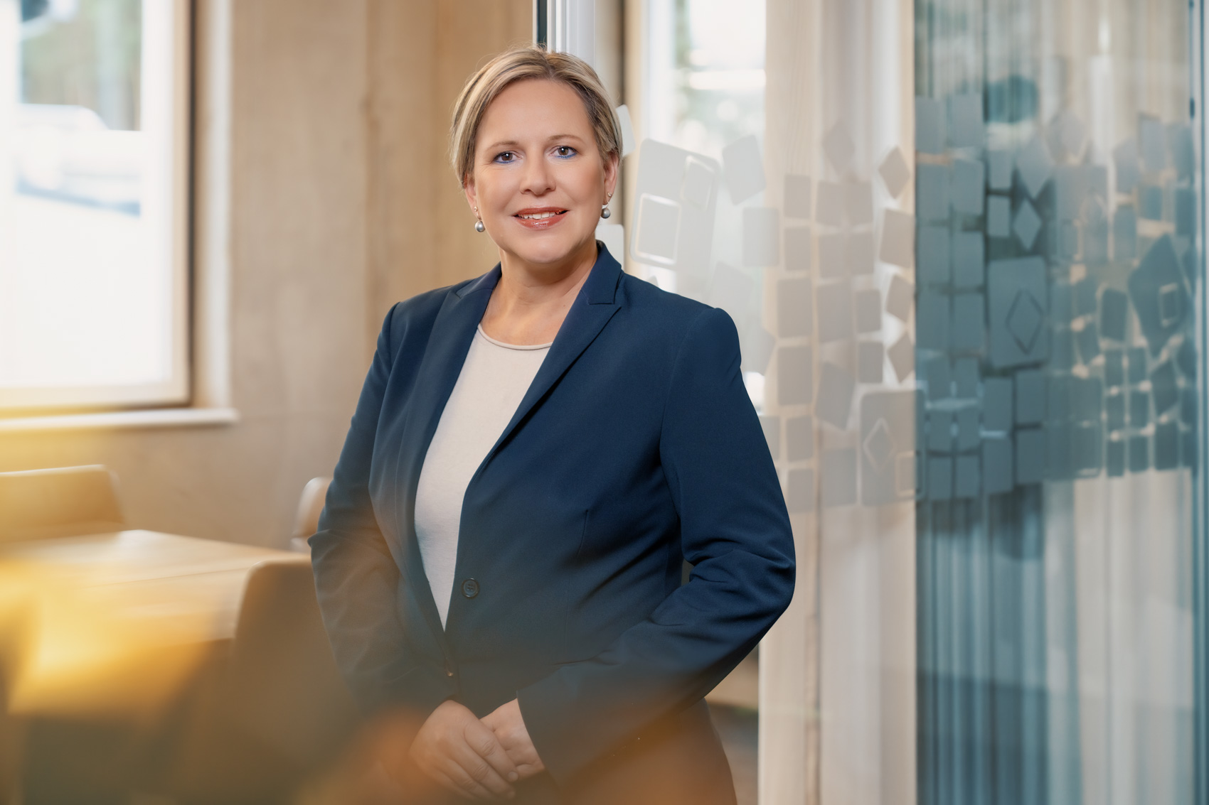 Portrait of Dr. Antje Sterger, COO of ROTOP Pharmaka GmbH, responsible for GMP production and pharmaceutical development